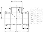 Raccordo A T In Ottone, Filettatura Femmina 1/2'' - H/ZM-05-015