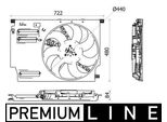 Mahle Cff 532 000P Ventola Raffreddamento Motore Ventola Radiatore Per Bmw X1 (F48) Radiatore Acqua Ø440Mm