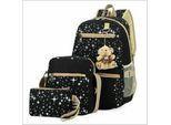 Set Di 3 Bambini Ragazze Zaino Scuola Borsa Scuola Satchel Zaino Scuola Nero