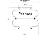Febi Bilstein Soffietto Pneumatico 176618 Per Daf Sb 200 Mm 200 Mm 130 250 Mm 1,4 Kg