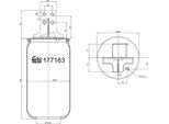 Febi Bilstein Soffietto Pneumatico Soffietto 177163 Posteriore Sinistro Per Iveco Eurostar 380 Mm 228 130 Mm
