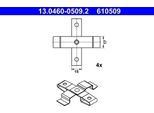 Ate 13.0460-0509.2 Kit Accessori Pastiglie Freno A Disco Anteriore Per Vw Touareg (7P5, 7P6) Touareg (7LA, 7L6, 7L7) Per Porsche Cayenne (9PA)