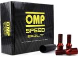 Set Di 20 Bulloni Ruota Omp Speed Con Chiave Metrica M14 X 1,25 Filettatura 17/19 Lunghezza 27 Mm, Rosso E Materiale Din 10.9