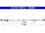 Cavo Freno A Mano Ate Cavo Freno Di Stazionamento Per Renault Modus / Grand Modus (F/JP0) Posteriore Destro 24.3727-3601.2