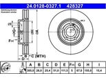 2X Disco Freno Ate 24.0128-0327.1 Per MERCEDES-BENZ Classe A (W177)