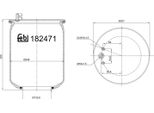 Febi Bilstein Soffietto Pneumatico Soffietto 182871 Posteriore Per Volvo 8500 320 Mm 257 130 Mm