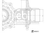 Febi Bilstein 181011 Mozzo Ruota Adatto Per MERCEDES-BENZ Actros Ø335Mm Cerchio
