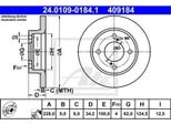 2X Disco Freno Ate 24.0109-0184.1 Per Suzuki Baleno Ii Hatchback (Fw Ew)