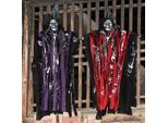 Halloween Voto Controllo Appeso Teschio Fantasma Haunted House Decorazione Horror Props Halloween Party Pendant Indoor Outdoor Home Door Bar Decor Purple