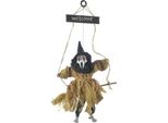 Halloween Ghost Witch Doll Horror Spaventoso Ciondolo Strega Volante Per Halloween Party Ornaments Festival Bar Home Decoration Hanging Ghost Giallo