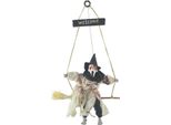 Halloween Ghost Witch Doll Horror Scary Flying Witch Pendant Per Halloween Party Ornaments Festival Bar Home Decoration Hanging Ghost Bianco