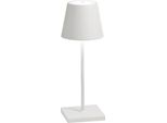 Zafferano Lampada A Led Da Tavolo Poldina Pro Mini Bianca Ricaricabile E Dimmerabile Con Batteria Fino A 12 Ore