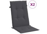 Vidaxl Cuscini Per Schienale Alto 2 Pz. Tessuto Melange Antracite 120X50X4 Cm