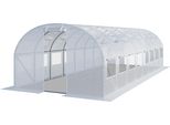 Toolport Serra Da Giardino Tunnel Serra Orto Stabile E Robusto 3X8M - Telo Pe 180G/M² Bianco Transparente