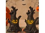 Ceppo Di Albero Fantasma Con Luce Led, Figure Di Ceppo Di Albero Fantasma Di Halloween Incandescenti, Ceppo Di Albero Fantasma A Led A Batteria, 2 Pezzi