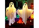2 Pezzi Fantasmi Appesi Luminosi Di Halloween, Fantasmi Appesi Di Halloween Con Luci A Led, Fantasmi Luminosi Per La Decorazione Della Festa Di Halloween In Giardino All'aperto