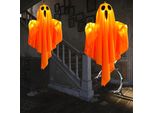 2 Pezzi Fantasmi Appesi Luminosi Di Halloween, Fantasmi Appesi Di Halloween Con Luci A Led, Fantasmi Luminosi Per La Decorazione Della Festa Di Halloween In Giardino All'aperto