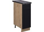 Vicco Armadio Cucina Dispensa Alto Fame-Line, 30 Cm , Pl Antracite, Nero A Righe/Quercia Dorata