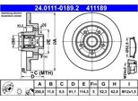 2X Disco Freno Ate 24.0111-0189.2 Per Renault Megane Iv Grandtour (K9A/M/N_)