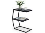 Tavolino Relaxdays A Forma Di C Con 2 Ripiani