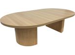 Tavolino Ovale Moderno 120 Cm Effetto Legno Chiaro - Oviala Trinity
