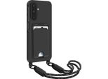 Avizar, Custodia Per Galaxy A17 Con Portacarte E Cordoncino Resistente, Nero