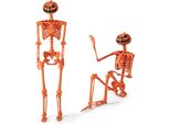 Costway 158 Cm Decorazione Di Halloween Scheletro, Zucca Scheletro Con Articolazioni Mobili E Corda, Decorazione Di Halloween A Grandezza Naturale, Plastica, Per Interni, Arancione