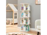 Libreria Girevole 'TalöPintaa' 129 X 40 X 40 Cm Scaffale Per Bambini A 4 Livelli Bianco