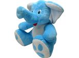 Bimbo Elefante 60 Cm, Blu E Bianco