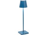 Lampada A Led Da Tavolo Poldina Pro Micro Blu Capri Ricaricabile E Dimmerabile Con Batteria Fino A 12 Ore