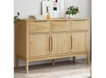 Credenza Floro Marrone Cera 114X43X74 Cm In Legno Di Pino Massiccio