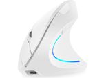 Mouse Verticale Senza Fili Da 2,4 G, Ricaricabile, Verticale, Ergonomico, 3 Livelli Dpi Regolabili, Luce Di Flusso Rgb, Plug-And-Play, Bianco