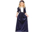Principessa Costume Medievale Bambini Abito Regina Carnevale Fantasia Storica Abiti Da Fiaba Corona Nobile Travestimento Abbigliamento Festivo Costumi Fantastici, Taglia: 140/146 Colore: Blu