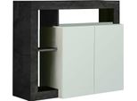 Dmora Credenza Atlantica 42X108X93H Cm Bianco Lucido, Apertura Battente 5 Vani Italy