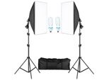 Set Di Illuminazione Softbox Per Fotografia, Stativi Luminosi Regolabili, Portalampada E27, Lampadine Da 135W
