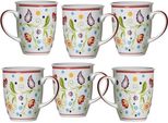 Becher Ritzenhoff & Breker "Doppio Shanti, 6-Teilig", Bunt, H:10Cm Ø:9Cm, Porzellan, TrinkgefäßE, Becher, Paisley-BlüTen-Dekor
