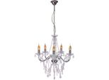 NÄVe Pendelleuchte "5Er Krone "Cecilia" D: 52 Cm Chrom", Grau (Chrom), H: 85Cm, 1 Stk., Leuchten, Elegantes Design, Pendelleuchte