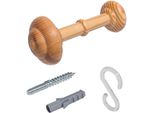 Raffhalter Liedeco, Beige (Kieferfarben), Materialmix, Raffhalter, Schalhalter 12 Cm