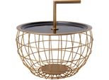 Beistelltisch Kayoom "Art Deco 500, Abstelltisch Aus Metall,Funktional Und Stabil", Schwarz (Schwarz, Gold, Schwarz), B:38Cm H:23,5Cm T:38Cm, 100% Eisen, Tische, Beistelltisch, Dekorativ, Mit Abnehmbarem Griff ( 13 Cm ), Stauraumfunktion