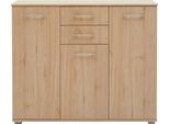 Hochkommode Priess "Lindau", Braun (Edelbuchefarben), B:123Cm H:103Cm T:38Cm, Holzwerkstoff, Sideboards, Kombikommode