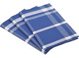 Geschirrtuch Ross "Exclusiv", Blau, B:50Cm L:70Cm, 50% Baumwolle, 50% Leinen, GeschirrtüCher, Geschirrtuch, Blockkaro, 50% Baumwolle, 50% Leinen, 50X70 Cm