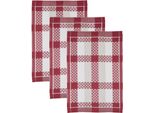 Geschirrtuch ROSS SUPERIOR, rot (vino, weiß, grau), B:50cm L:70cm, 100% Baumwolle, Geschirrtücher, Geschirrtuch, aus 100% Baumwolle, 50x70 cm