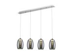 Brilliant Pendelleuchte "Metropolis", Grau (Chrom, Rauchglas), 4, H: 121Cm, 1 Stk., Leuchten, Led HäNgelampe 4Flg Chrom/Rauchglas Easydim, Pendelleuchte