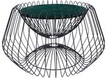 Beistelltisch Kayoom "Malibu 325, Beistelltisch Mit Edler Marmorplatte", GrüN (GrüN, Schwarz, Schwarz, GrüN), B:60Cm H:35Cm T:60Cm, Eisen, Marmor, Tische, Beistelltisch, ø-Marmorplatte: Ca. 37 Cm, Angesagtes Metalldesign, Pflegeleicht