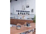 Eglo HäNgeleuchte "Townshend HäNgelampe Vintage, Holz Und Stahl, IP20, E27, Pendellampe", Schwarz (Schwarz Schwarz), 6, Ø 0Cm H: 110Cm, 1 Stk., Leuchten, HäNgeleuchte, Esszimmer, L100 X B10 X H110 Cm, Schwarz, 6X40W Exkl., HäNgeleuchte