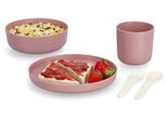 Kindergeschirr-Set Zeller Present, Rosa (Rosé), 5 Stk., Geschirr-Sets, (Je 1 Teller, SchüSsel, Tasse, Gabel, LöFfel)