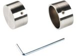 Gardinenstangen-EndstüCk Liedeco, Silber (Edelstahlfarben), L:1,8Cm Ø:2,8Cm, GardinenstangenendstüCke, Gardinenstangen-EndstüCk, FüR Gardinenstange Ø 28 Mm