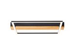 Brilliant Deckenleuchte "Loneos", Schwarz (Schwarz, Holz), 1, H: 4,6Cm, 1 Stk., Leuchten, 3 Stufen Dimmbar - 45X40Cm - 3000 Lumen, 3000 Kelvin, Warmweiß, Deckenleuchte