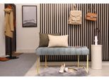 Sitzbank Kayoom "Rarity 225, Edler Touch Durch Goldenes Gestell", Grau, B:100Cm H:48Cm T:47Cm, Bezug: 100% Polyester (Samt) Gestell: Edelstahl, SitzbäNke, Sitzbank, Eckig, Samtweich, Gesteppt, Mit ZierknöPfen, Edelstahlgestell