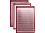 Geschirrtuch ROSS SUPERIOR, rot (weinrot, weiß), B:50cm H:0,5cm L:70cm, 100% Baumwolle, Geschirrtücher, Geschirrtuch